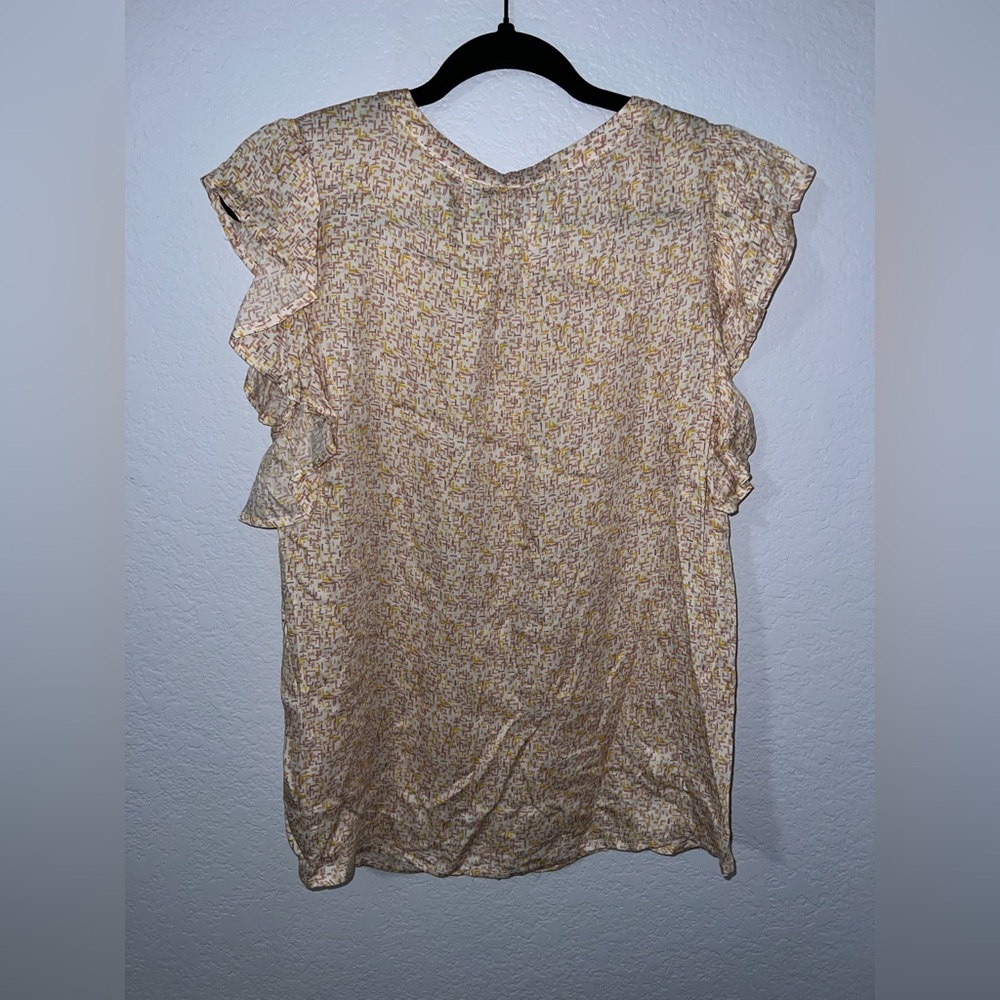Multi-Colored Ruffle Sleeve Blouse - Picture 2 of 2